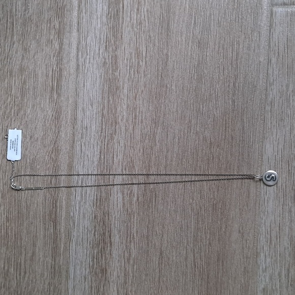 NWT Kendra Scott Letter Coin Necklace in Oxidized Sterling Silver - Picture 3 of 14